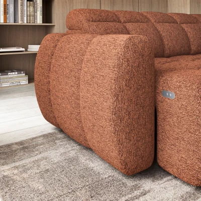 Designer-Ecksofa SAOIRSE - Ziegelstein, rechte Ecke