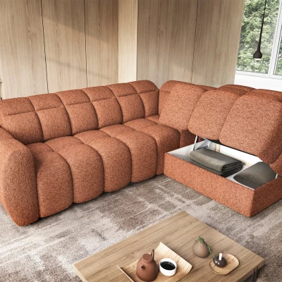 Designer-Ecksofa SAOIRSE - Ziegelstein, rechte Ecke