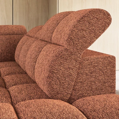 Designer-Ecksofa SAOIRSE - Ziegelstein, rechte Ecke