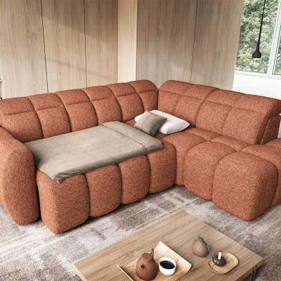 Designer-Ecksofa SAOIRSE - Ziegelstein, rechte Ecke