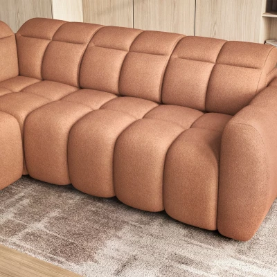 Designer-Ecksofa SAOIRSE – orange, linke Ecke