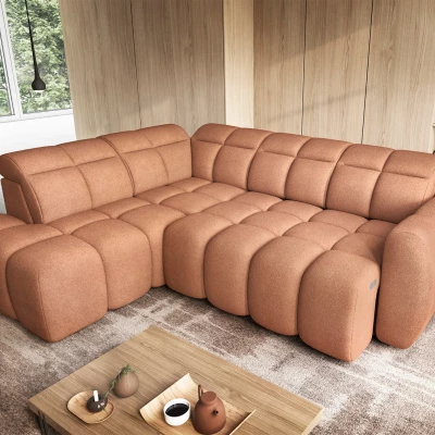 Designer-Ecksofa SAOIRSE – orange, linke Ecke