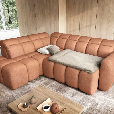 Designer-Ecksofa SAOIRSE – orange, linke Ecke
