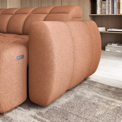 Designer-Ecksofa SAOIRSE – orange, linke Ecke