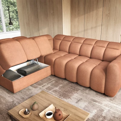 Designer-Ecksofa SAOIRSE – orange, linke Ecke