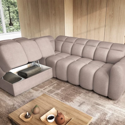 Designer-Ecksofa SAOIRSE – beige, linke Ecke