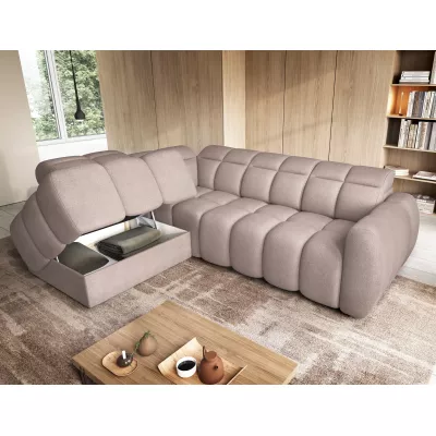 Designer-Ecksofa SAOIRSE – beige, linke Ecke