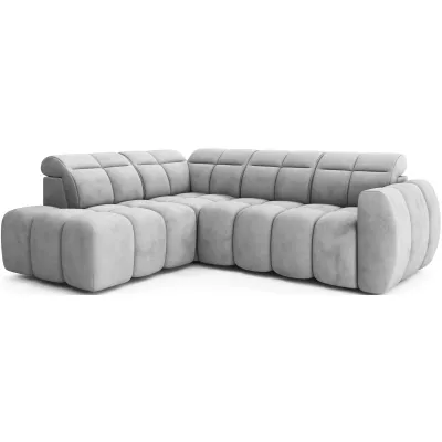 Designer-Ecksofa SAOIRSE – hellgrau, linke Ecke