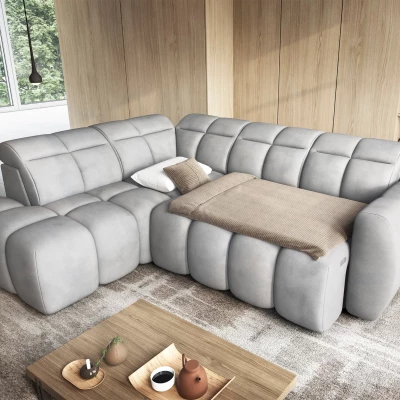 Designer-Ecksofa SAOIRSE – hellgrau, linke Ecke