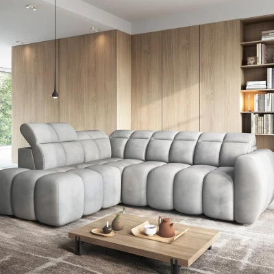Designer-Ecksofa SAOIRSE – hellgrau, linke Ecke