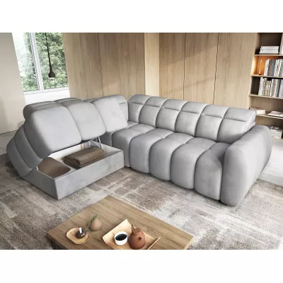 Designer-Ecksofa SAOIRSE – hellgrau, linke Ecke