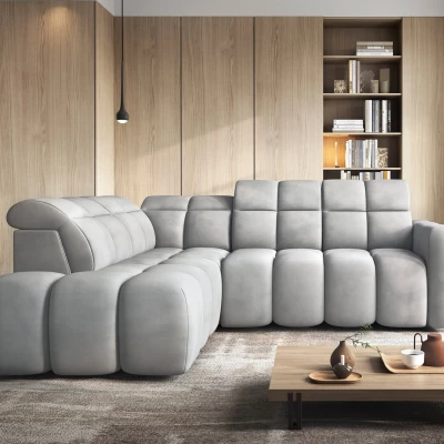 Designer-Ecksofa SAOIRSE – hellgrau, linke Ecke