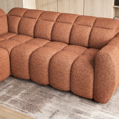 Designer-Ecksofa SAOIRSE - Ziegelstein, linke Ecke