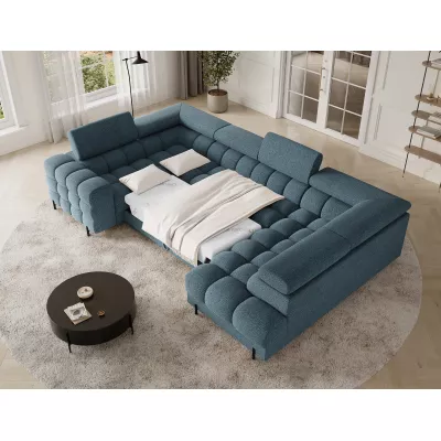 Designer-Sofagarnitur für U KALANI – blau, rechte Ausführung