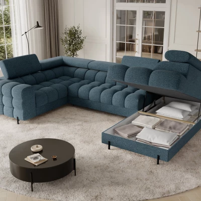 Designer-Sofagarnitur für U KALANI – blau, rechte Ausführung