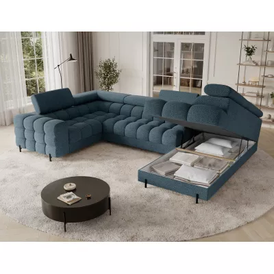 Designer-Sofagarnitur für U KALANI – blau, rechte Ausführung