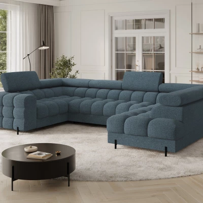 Designer-Sofagarnitur für U KALANI – blau, rechte Ausführung