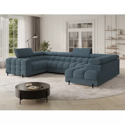Designer-Sofagarnitur für U KALANI – blau, rechte Ausführung