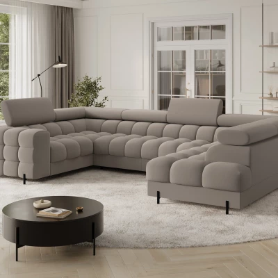 Designer-Sofagarnitur für U KALANI – Dunkelbeige, echtes Design