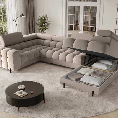 Designer-Sofagarnitur für U KALANI – Dunkelbeige, echtes Design