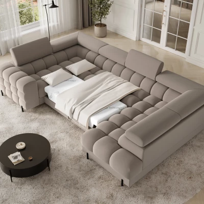 Designer-Sofagarnitur für U KALANI – Dunkelbeige, echtes Design