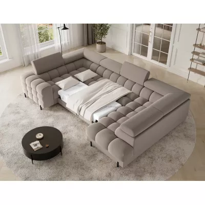 Designer-Sofagarnitur für U KALANI – Dunkelbeige, echtes Design