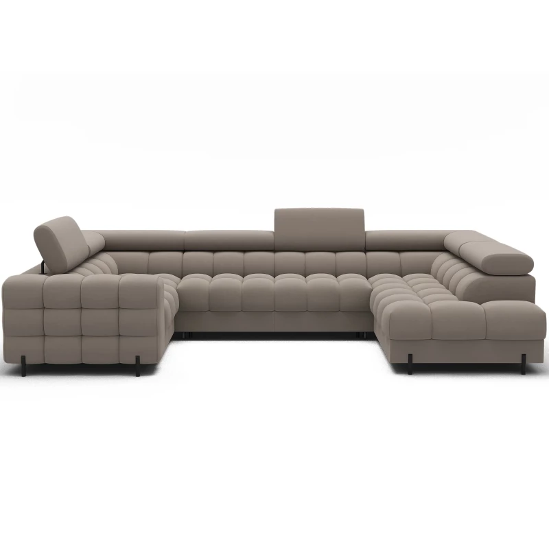 Designer-Sofagarnitur für U KALANI – Dunkelbeige, echtes Design