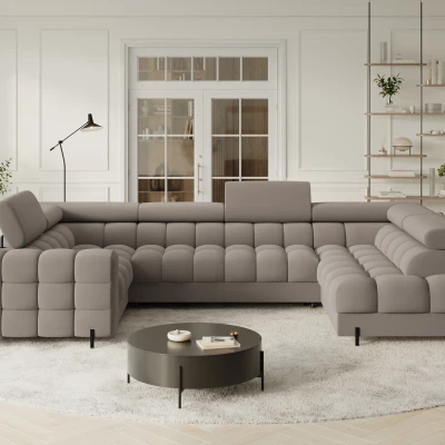 Designer-Sofagarnitur für U KALANI – Dunkelbeige, echtes Design