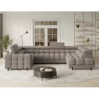 Designer-Sofagarnitur für U KALANI – Dunkelbeige, echtes Design