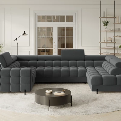 Designer-Sofagarnitur für U KALANI – Dunkelgrau, echtes Design