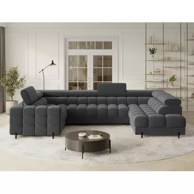 Designer-Sofagarnitur für U KALANI – Dunkelgrau, echtes Design