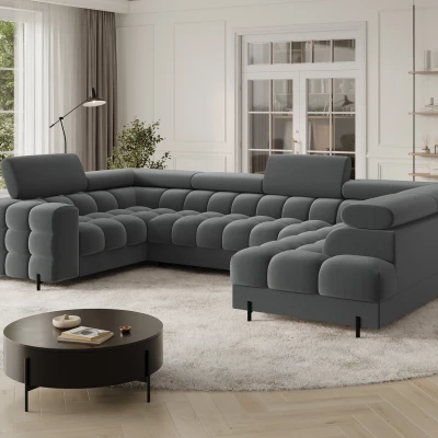 Designer-Sofagarnitur für U KALANI – Dunkelgrau, echtes Design