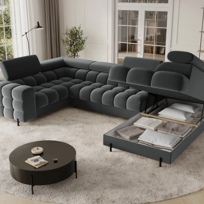 Designer-Sofagarnitur für U KALANI – Dunkelgrau, echtes Design