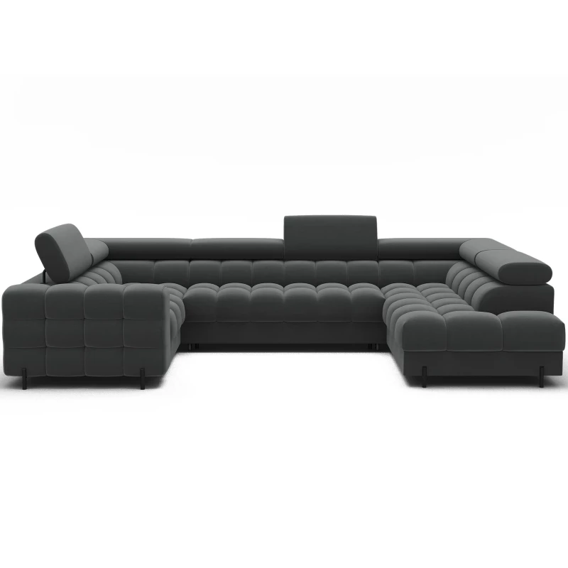 Designer-Sofagarnitur für U KALANI – Dunkelgrau, echtes Design