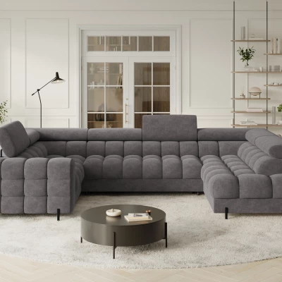 Designer-Sofagarnitur für U-förmige Sitzgruppe KALANI – grau, echtes Design