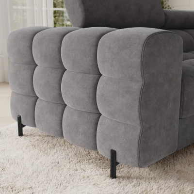 Designer-Sofagarnitur für U-förmige Sitzgruppe KALANI – grau, echtes Design