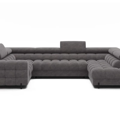 Designer-Sofagarnitur für U-förmige Sitzgruppe KALANI – grau, echtes Design