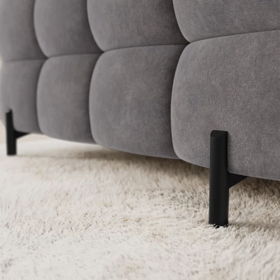 Designer-Sofagarnitur für U-förmige Sitzgruppe KALANI – grau, echtes Design