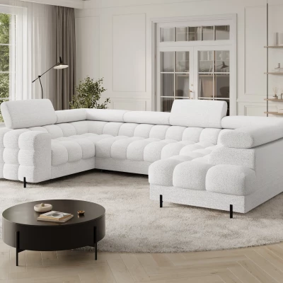 Designer-Sofagarnitur für U-förmige Sitzgruppe KALANI – weiß, echtes Design