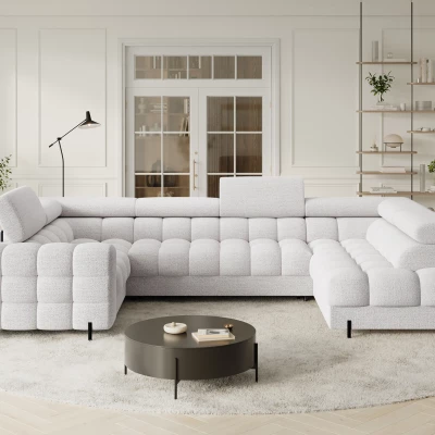 Designer-Sofagarnitur für U-förmige Sitzgruppe KALANI – weiß, echtes Design