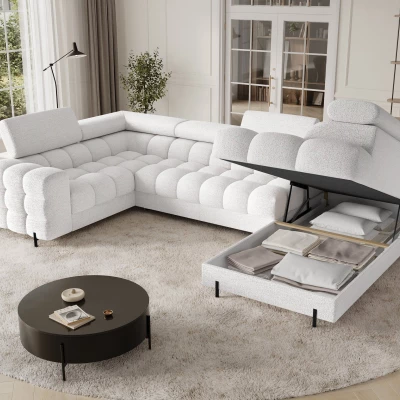 Designer-Sofagarnitur für U-förmige Sitzgruppe KALANI – weiß, echtes Design