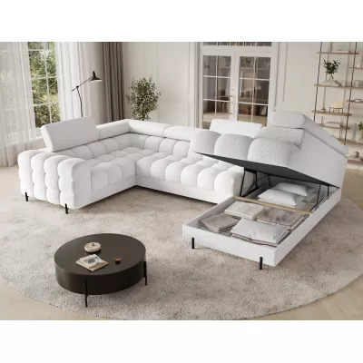 Designer-Sofagarnitur für U-förmige Sitzgruppe KALANI – weiß, echtes Design