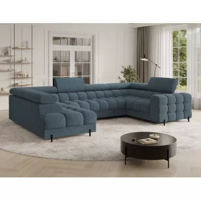 Designer-Sofagarnitur für U-förmige Räume KALANI – blau, linke Ausführung