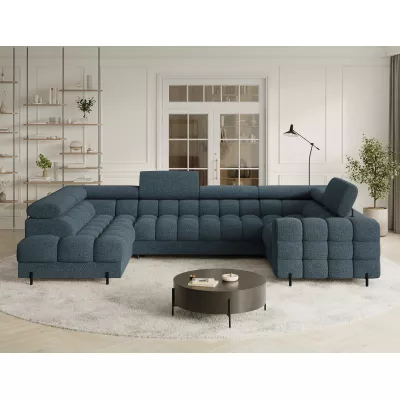 Designer-Sofagarnitur für U-förmige Räume KALANI – blau, linke Ausführung