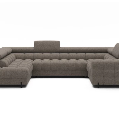 Designer-Sofagarnitur für U-förmige Räume, KALANI – graubraun, linke Ausführung