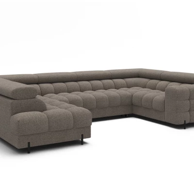 Designer-Sofagarnitur für U-förmige Räume, KALANI – graubraun, linke Ausführung