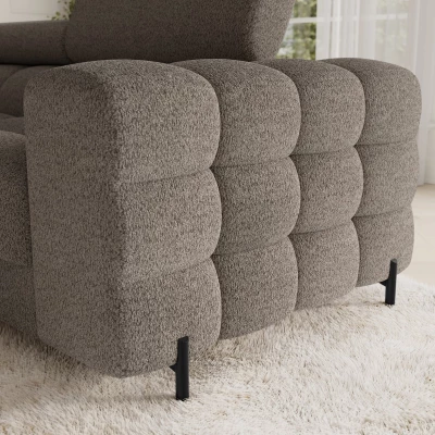 Designer-Sofagarnitur für U-förmige Räume, KALANI – graubraun, linke Ausführung