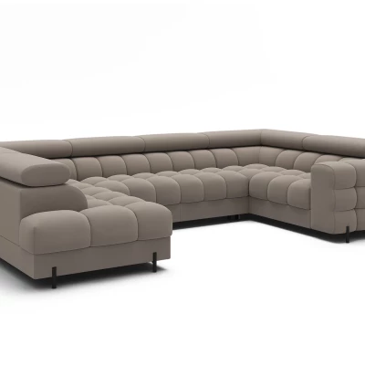 Designer-Sofagarnitur für U-förmige Sitzgruppe KALANI – Dunkelbeige, linke Ausführung