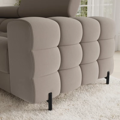 Designer-Sofagarnitur für U-förmige Sitzgruppe KALANI – Dunkelbeige, linke Ausführung