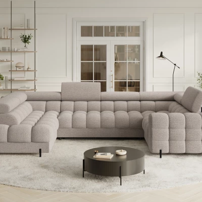 Designer-Sofagarnitur für U KALANI – grau-beige, linke Ausführung